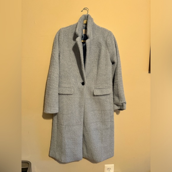 LOFT Cozy Herringbone Coat Cotton Blue Size XXS - Picture 13 of 15